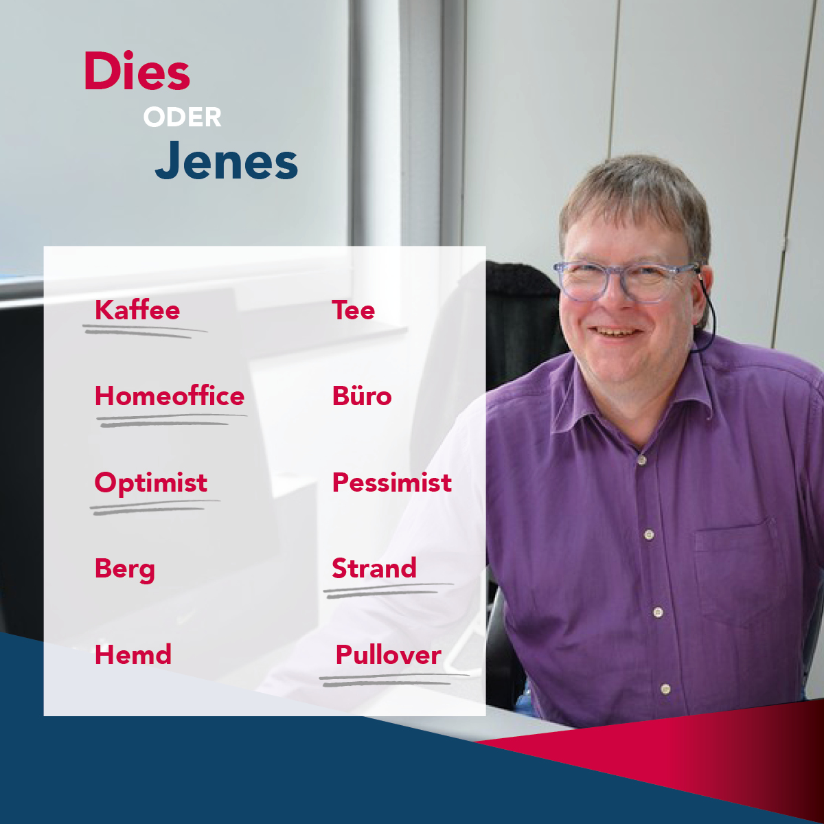 Dies oder Jenes Spiel mit beispielsweise Auswahl Kaffee oder Tee