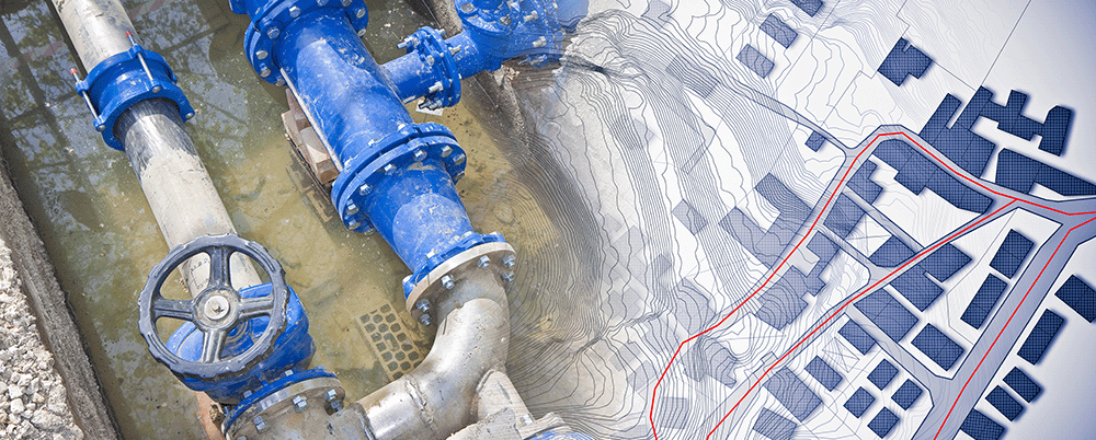 Wasserleitungen und Karte