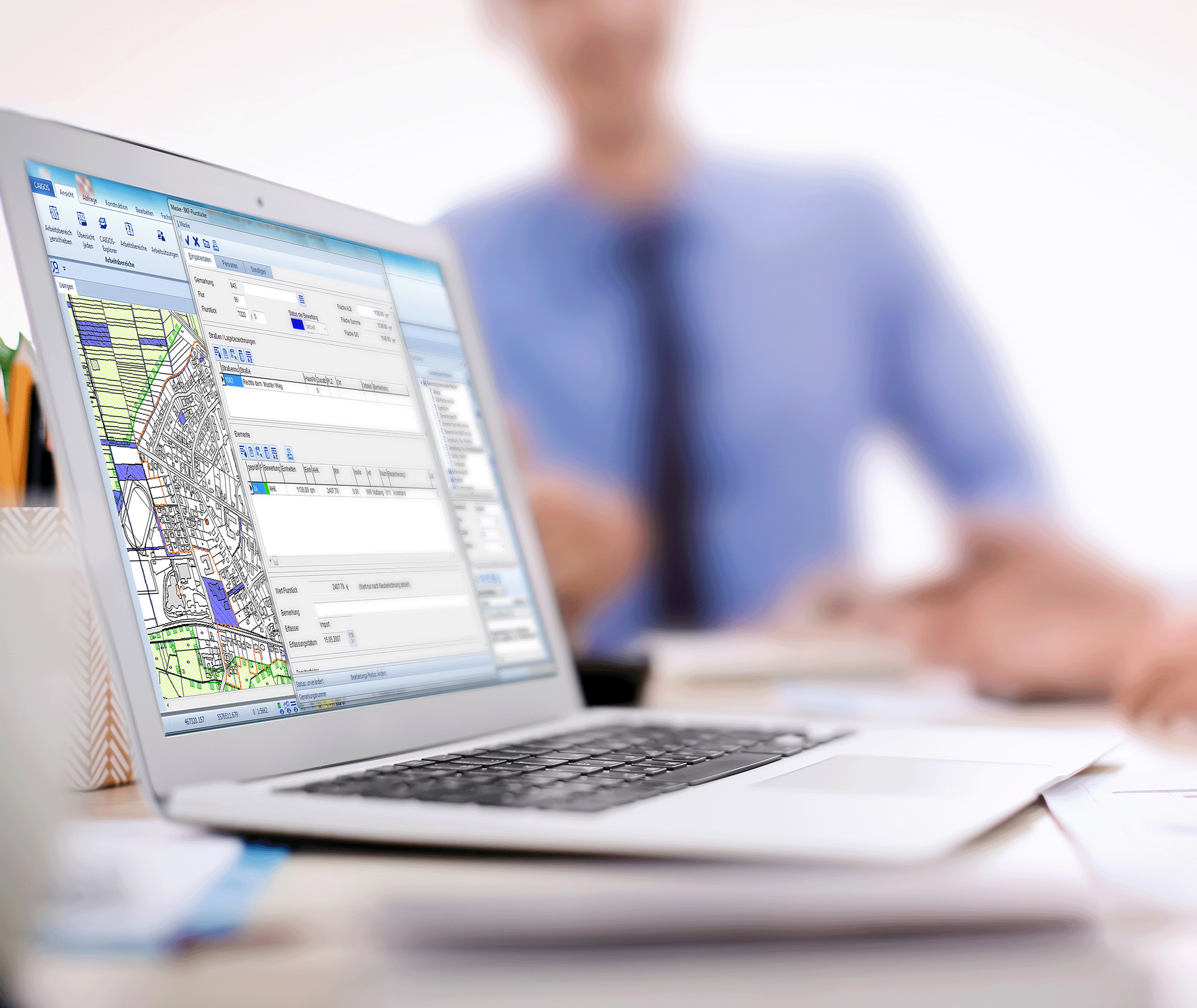 Ansicht der Software auf einem Bildschirm