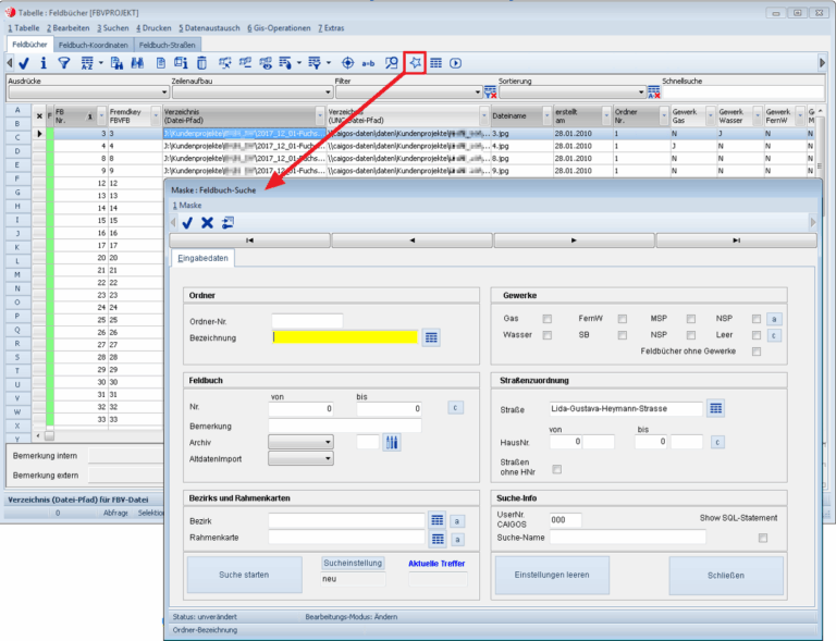 Feldbuchverwaltung Screenshot #1