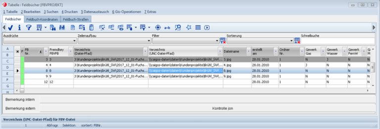 Feldbuchverwaltung Screenshot #2