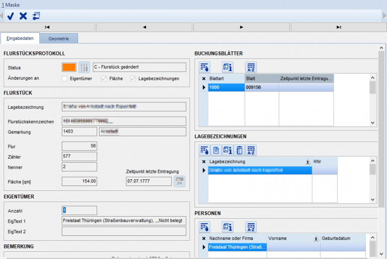 Flurstücksprotokoll Screenshot #3
